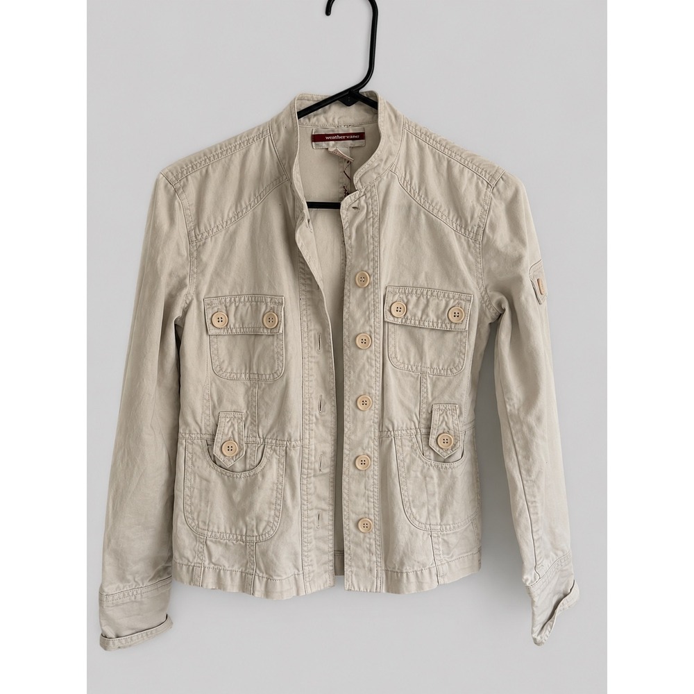 Y2K Utility Safari Jacket Coastal Prep New England Summer Cotton Women's Size XS